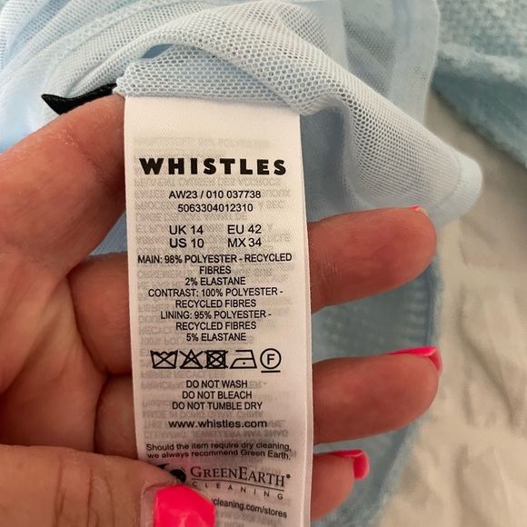 Whistles Light Blue Sequin Women's Top - Picture 10 of 14